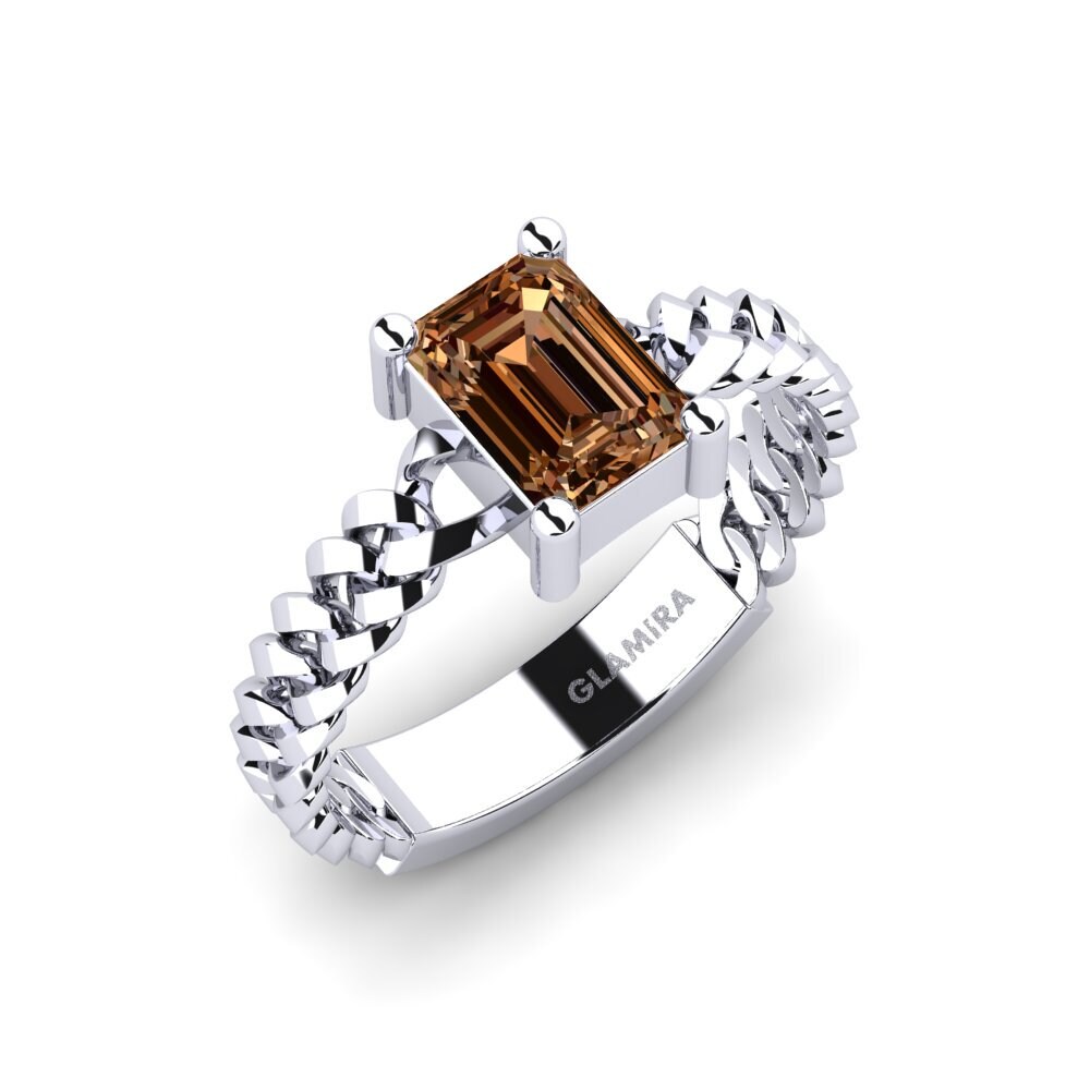 Diamante café Anillo de compromiso Ducta - Emerald