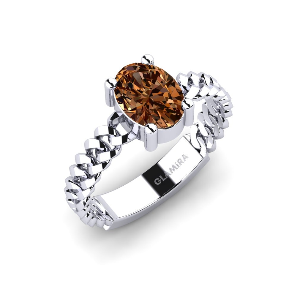 Diamante café Anillo de compromiso Ducta - Oval