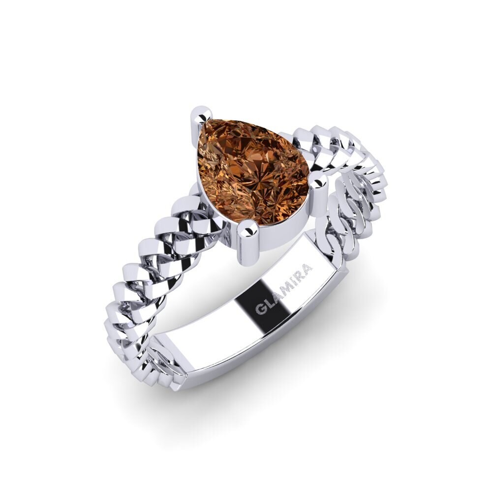 Diamante café Anillo de compromiso Ducta - Pear