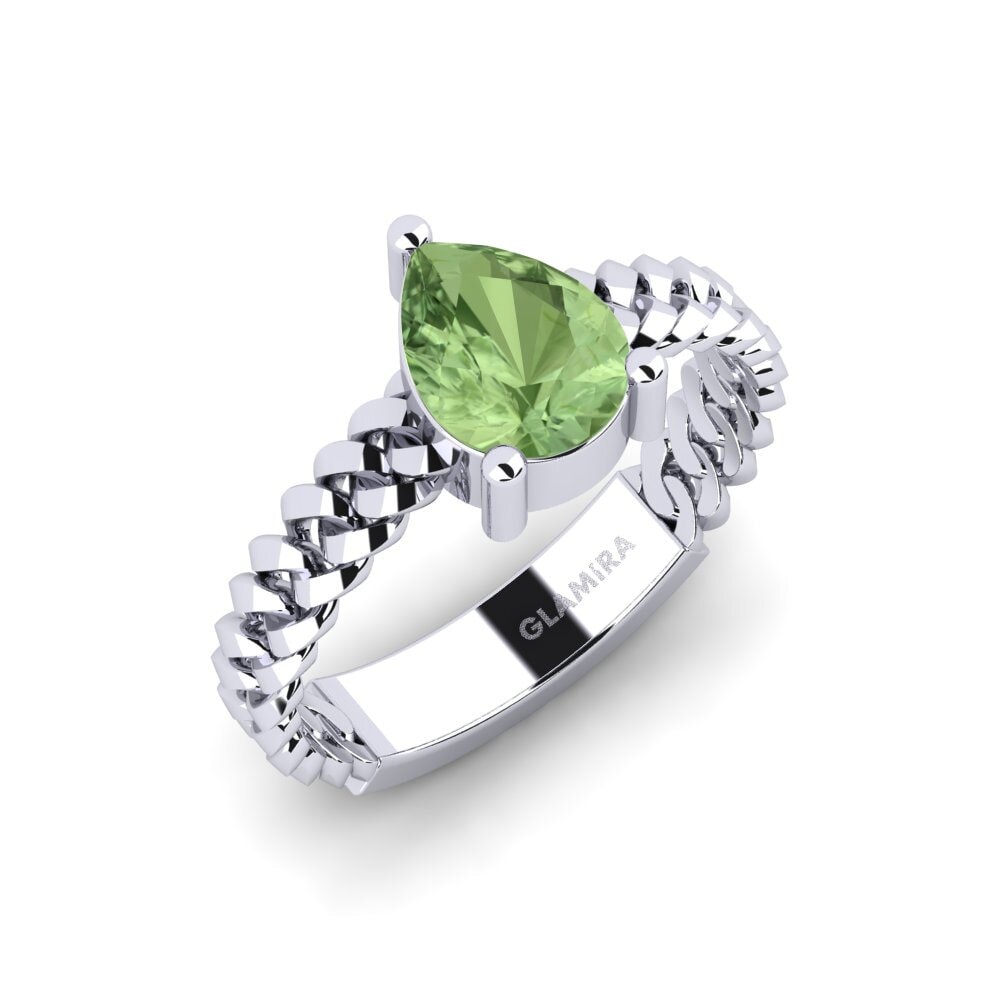 Zafiro Verde Anillo de compromiso Ducta - Pear