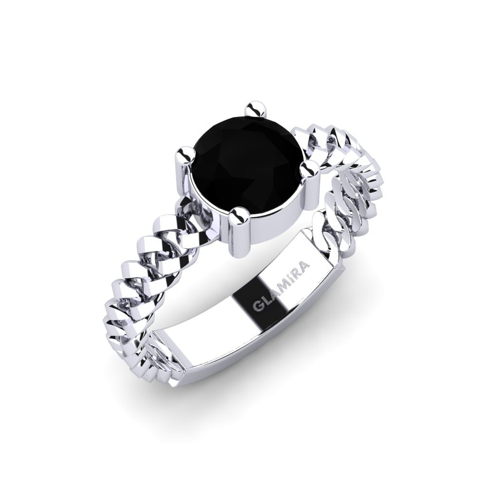 Ónix Negro Anillo de compromiso Ducta - Round