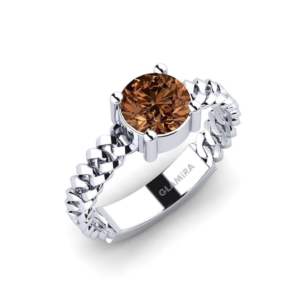Diamante café Anillo de compromiso Ducta - Round