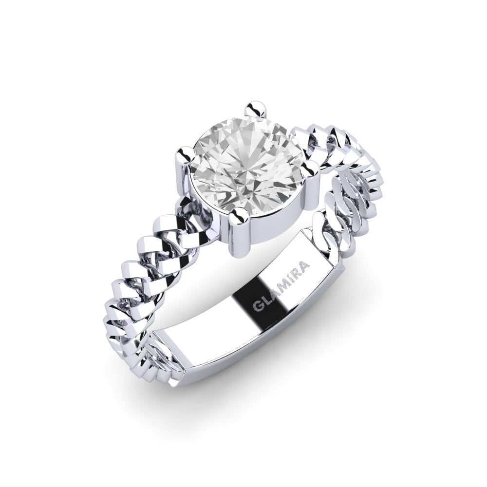 Zafiro blanco Anillo de compromiso Ducta - Round