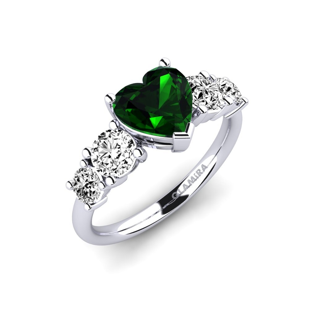 Turmalina verde Anillo de compromiso Ebulga - Heart