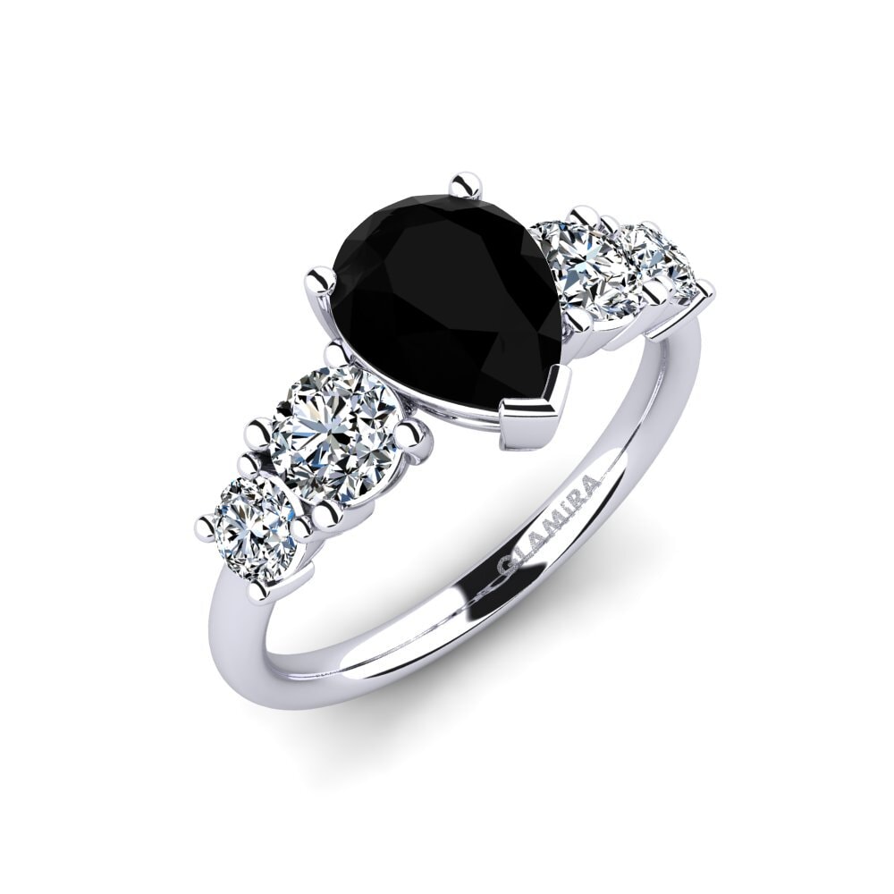 Diamante Negro Anillo de compromiso Ebulga - Pear