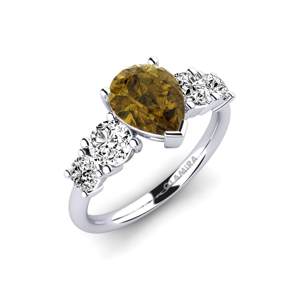 Circón Marrón Anillo de compromiso Ebulga - Pear