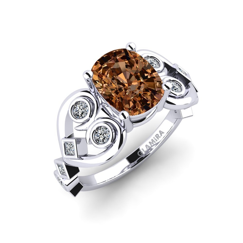 Cushion Brown Diamond Engagement Ring Enplis - Cushion