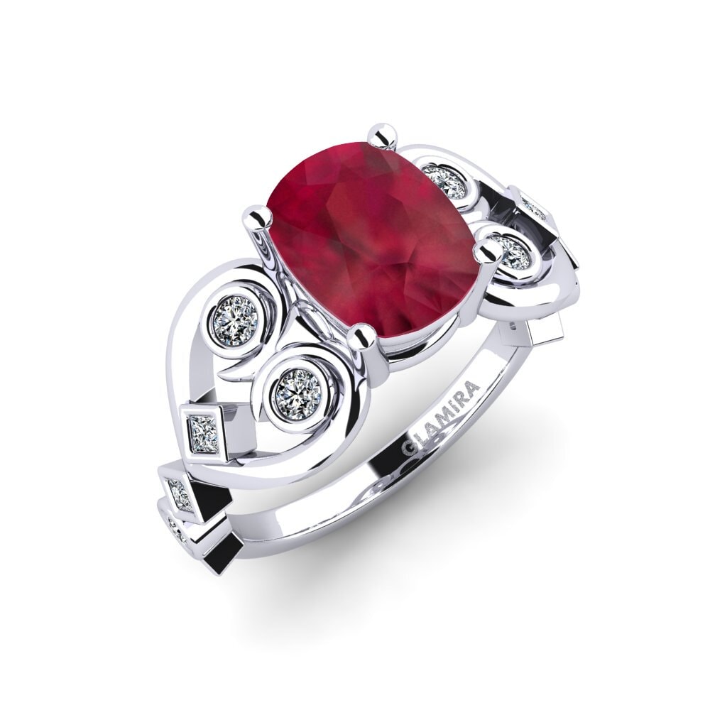Ruby Engagement Ring Enplis - Cushion