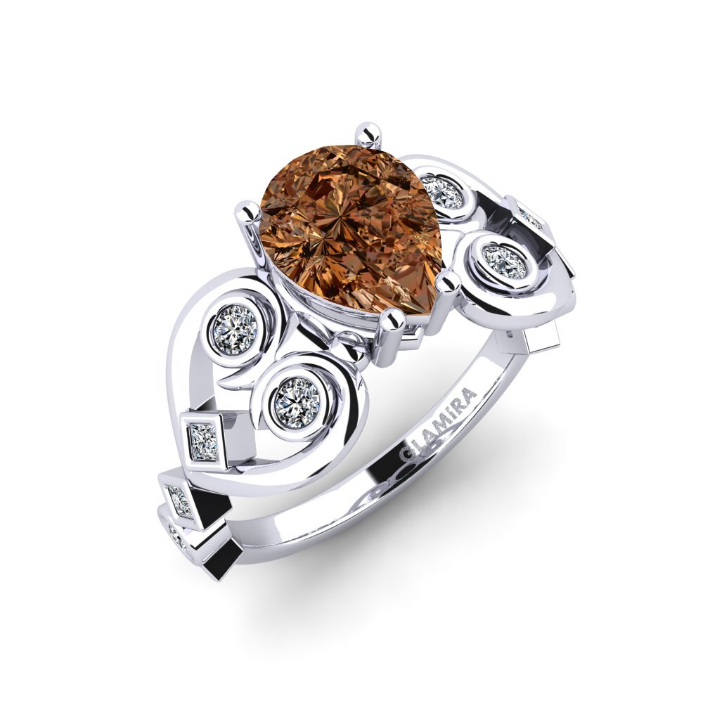 Pear Brown Diamond Engagement Ring Enplis - Pear