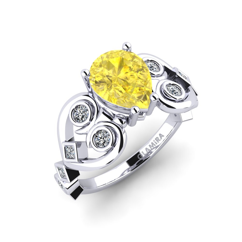 Pear Yellow Sapphire Engagement Ring Enplis - Pear