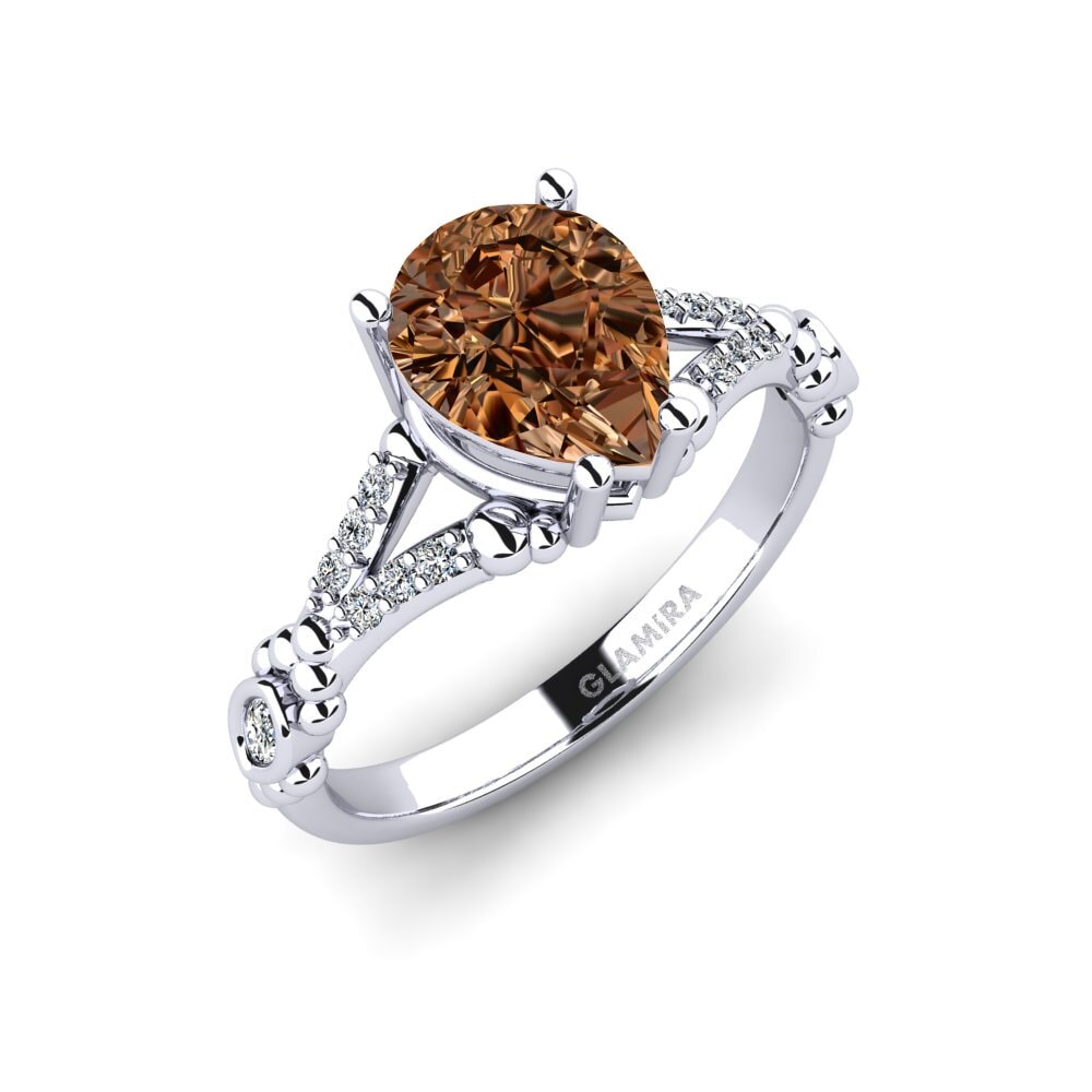 Pear Brown Diamond Engagement Ring Epai - Pear