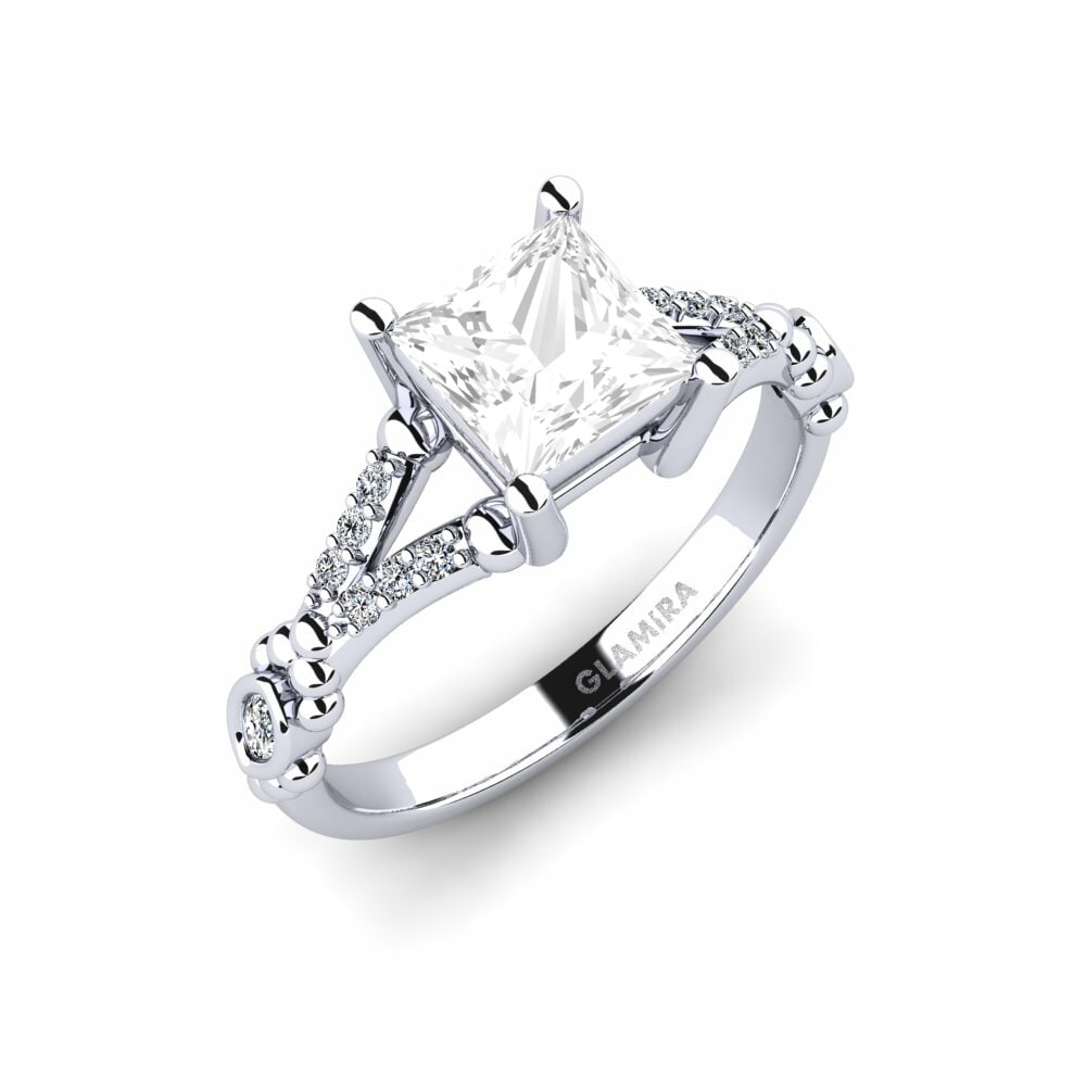 White Topaz Engagement Ring Epai - Princess