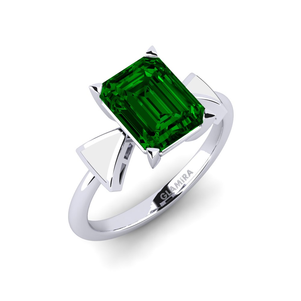 Green Zirconia Engagement Ring Fratina - Emerald