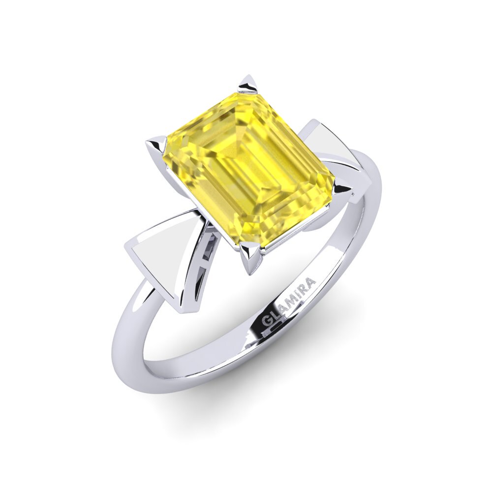 Yellow Sapphire Engagement Ring Fratina - Emerald