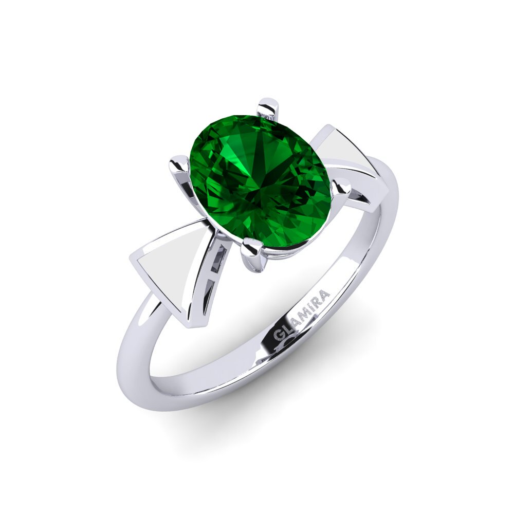 Green Zirconia Engagement Ring Fratina - Oval