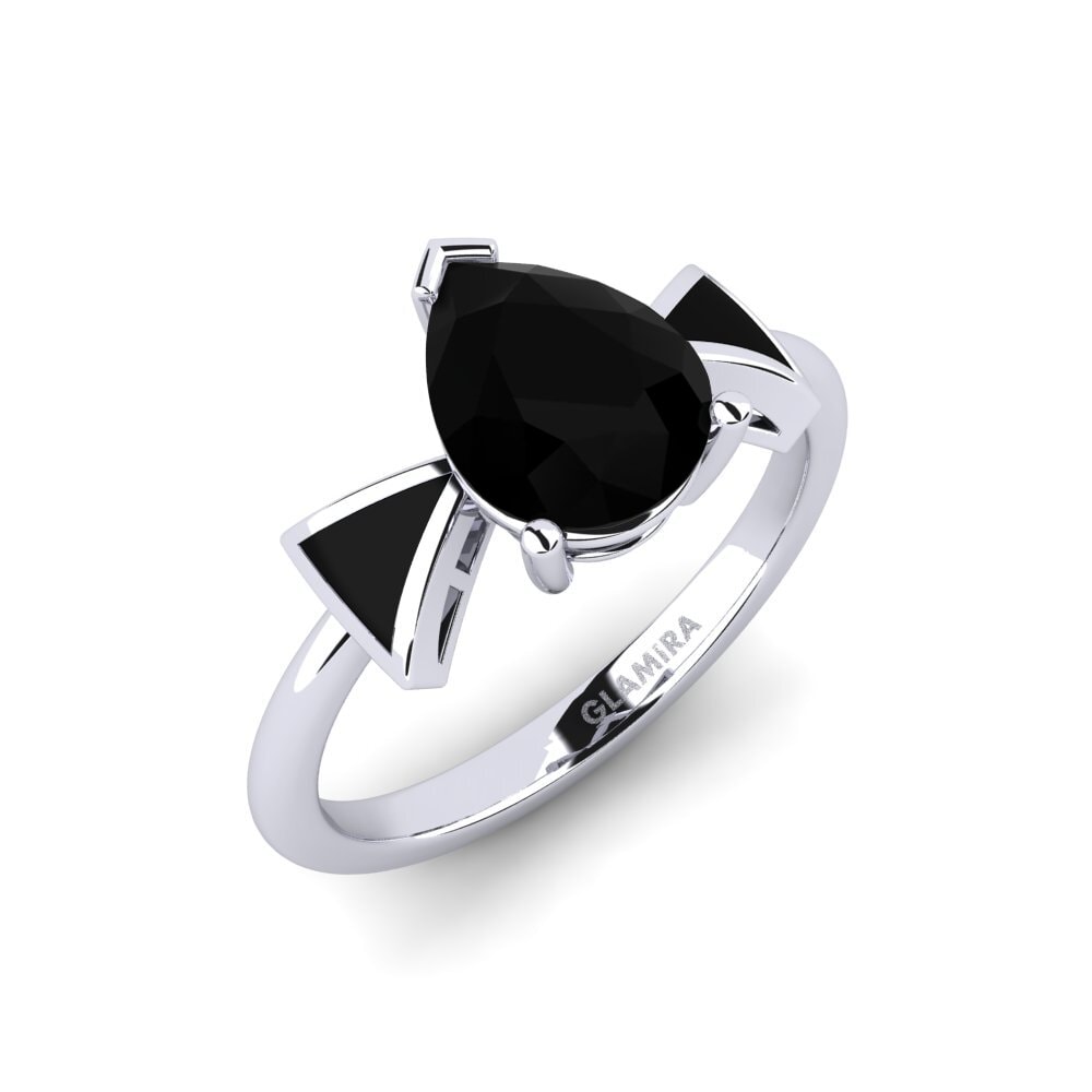 Pear Black Diamond Engagement Ring Fratina - Pear