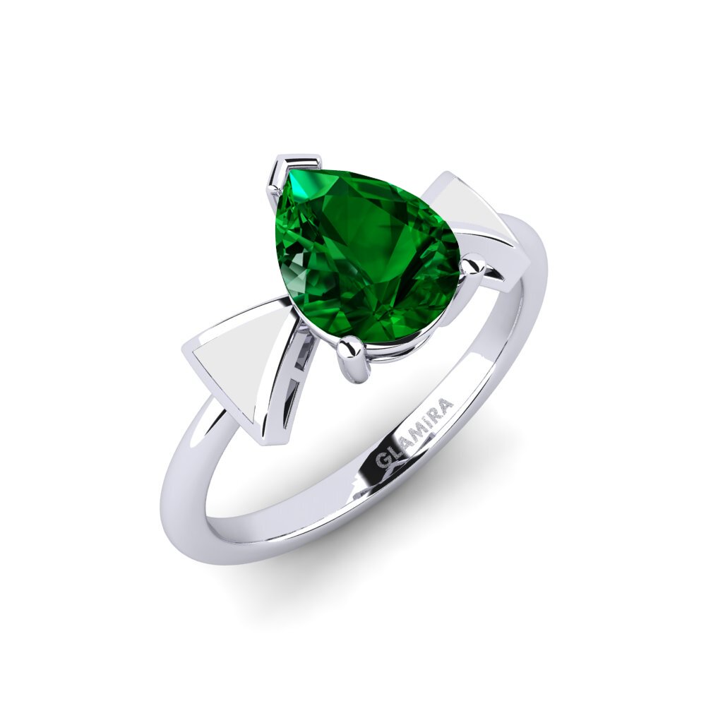 Green Zirconia Engagement Ring Fratina - Pear