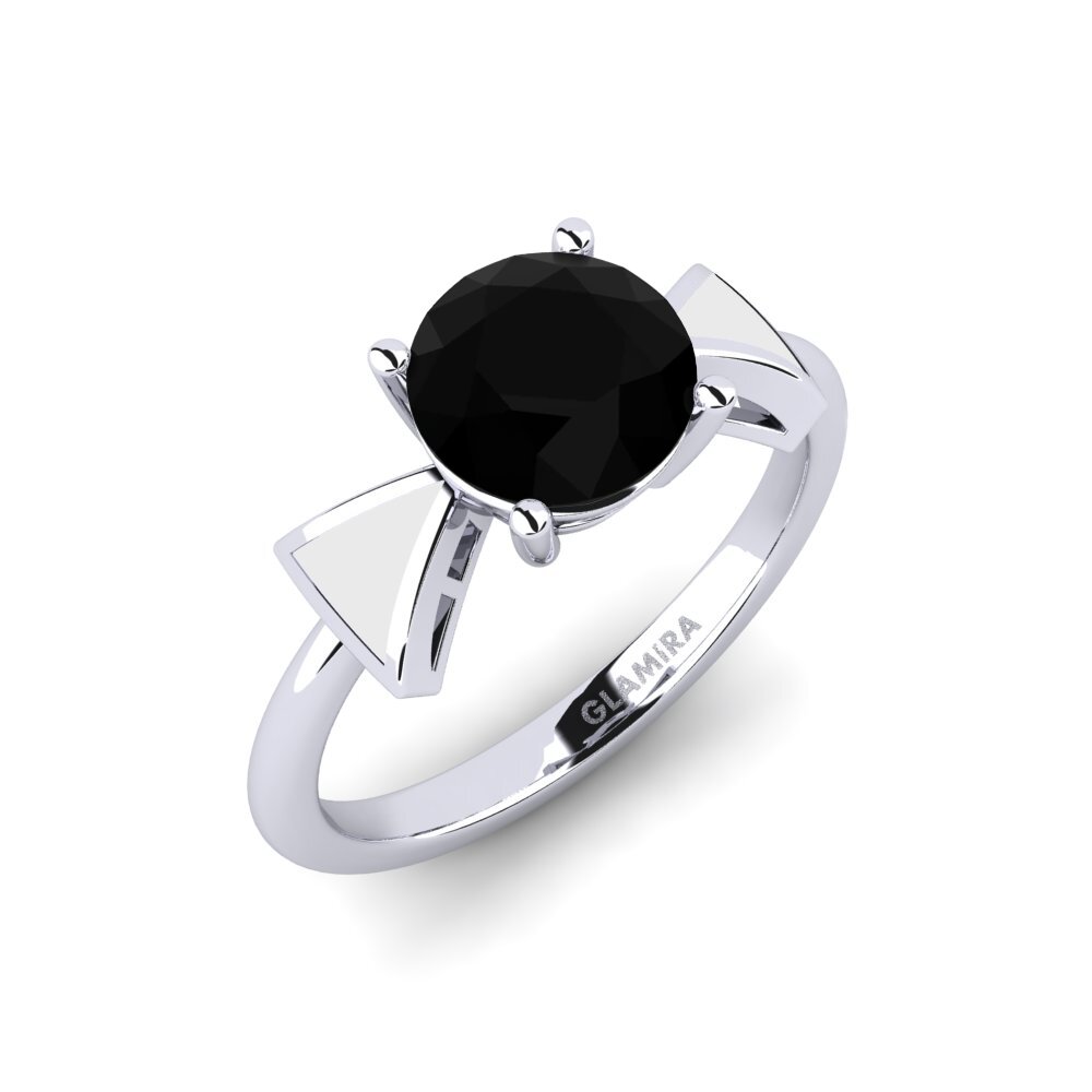 Schwarzer Onyx Verlobungsring Fratina - Round