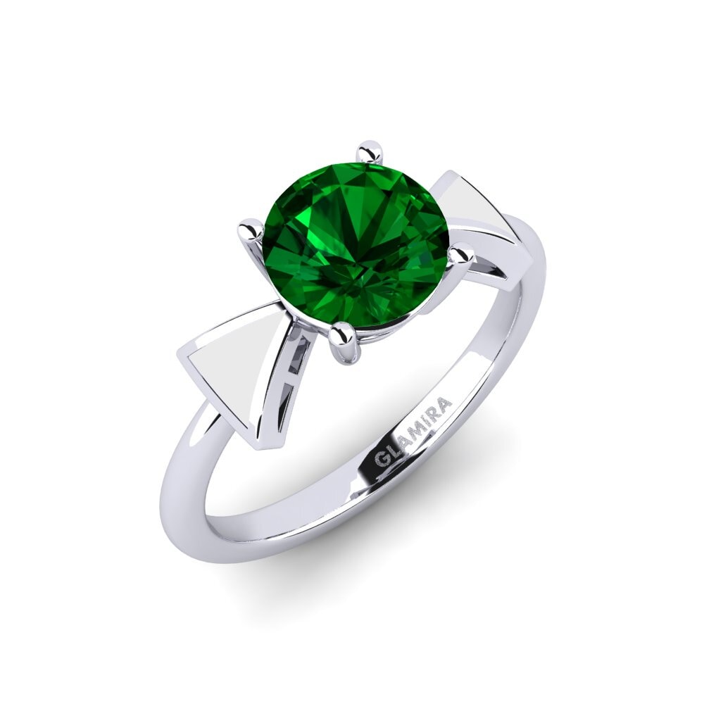 Green Zirconia Engagement Ring Fratina - Round
