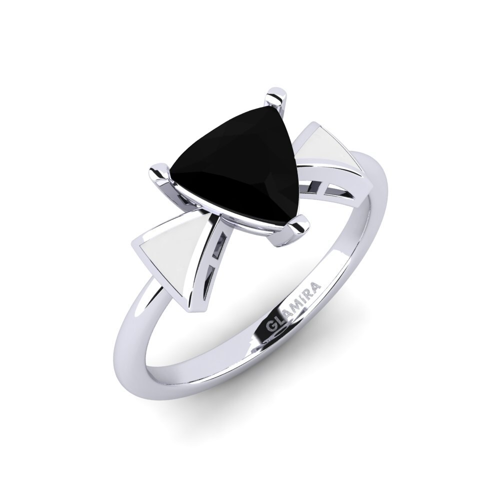Schwarzer Onyx Verlobungsring Fratina - Trillion