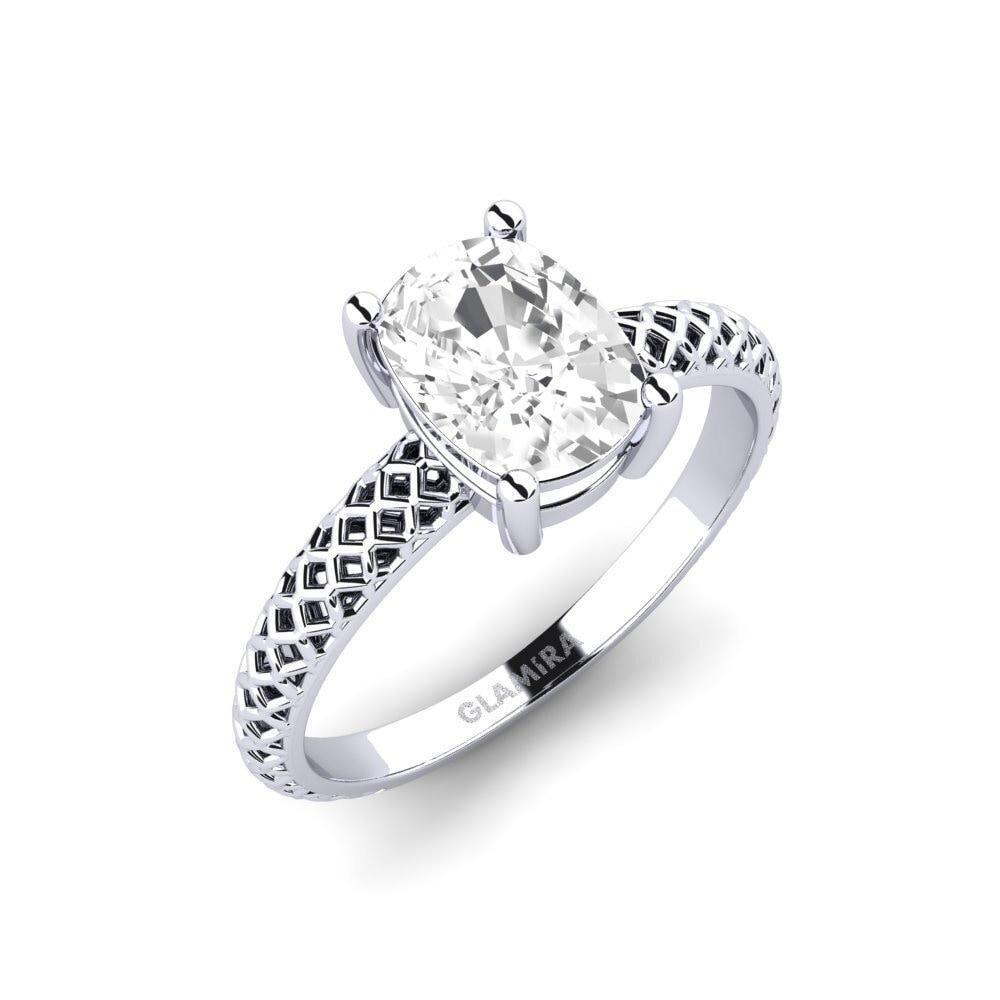Cushion White sapphire Engagement Ring Weliach Cushion