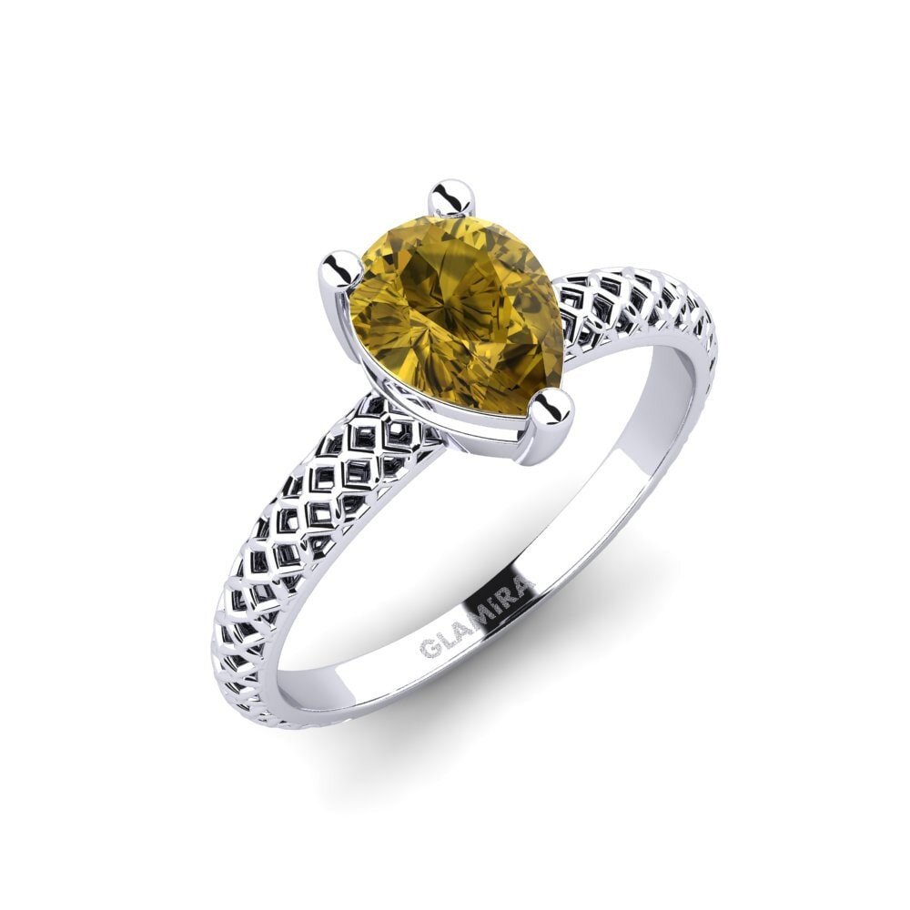 Brown Zircon Engagement Ring Weliach Pear