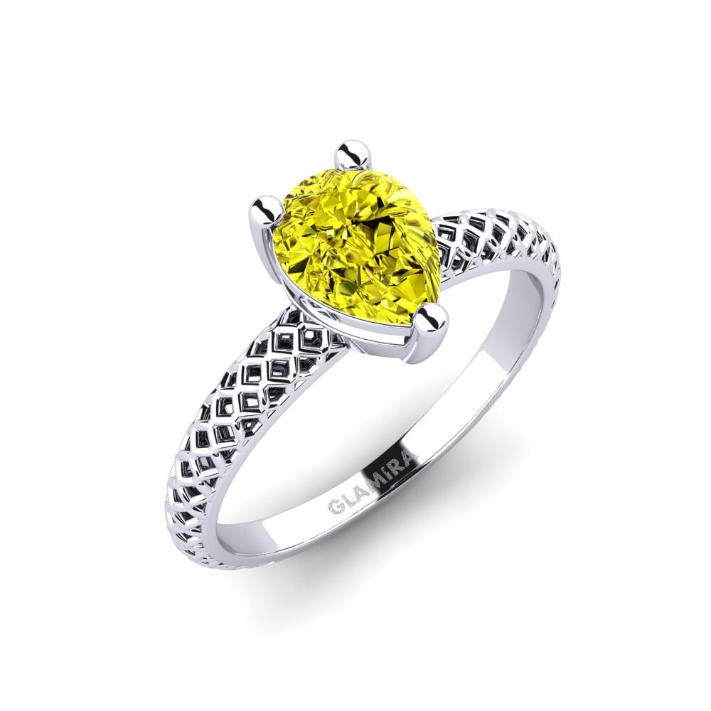 Yellow Diamond Engagement Ring Weliach Pear