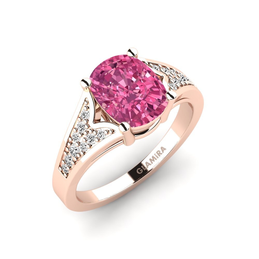 Cushion Pink Tourmaline Engagement Ring Larboad - Cushion