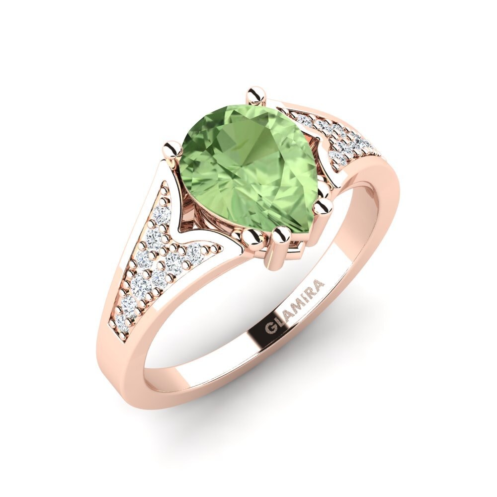 Pear Green Sapphire Engagement Ring Larboad - Pear