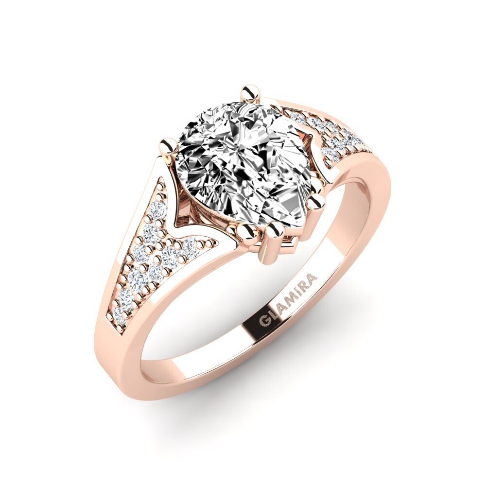 Pear Moissanite Engagement Ring Larboad - Pear