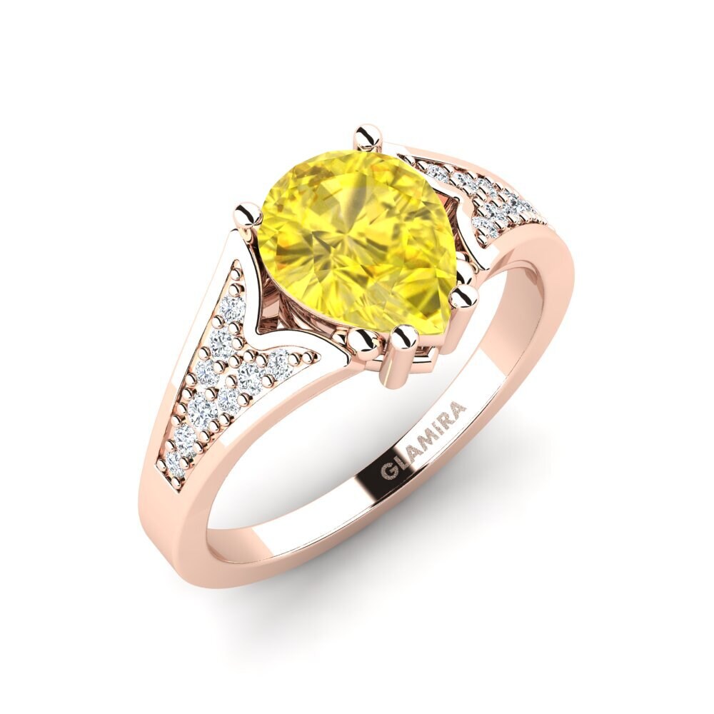 Pear Yellow Sapphire Engagement Ring Larboad - Pear