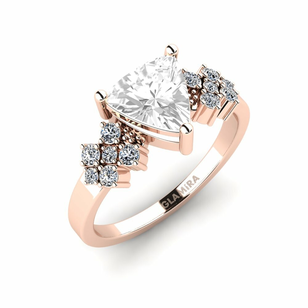 White Topaz Engagement Ring List - Trillion