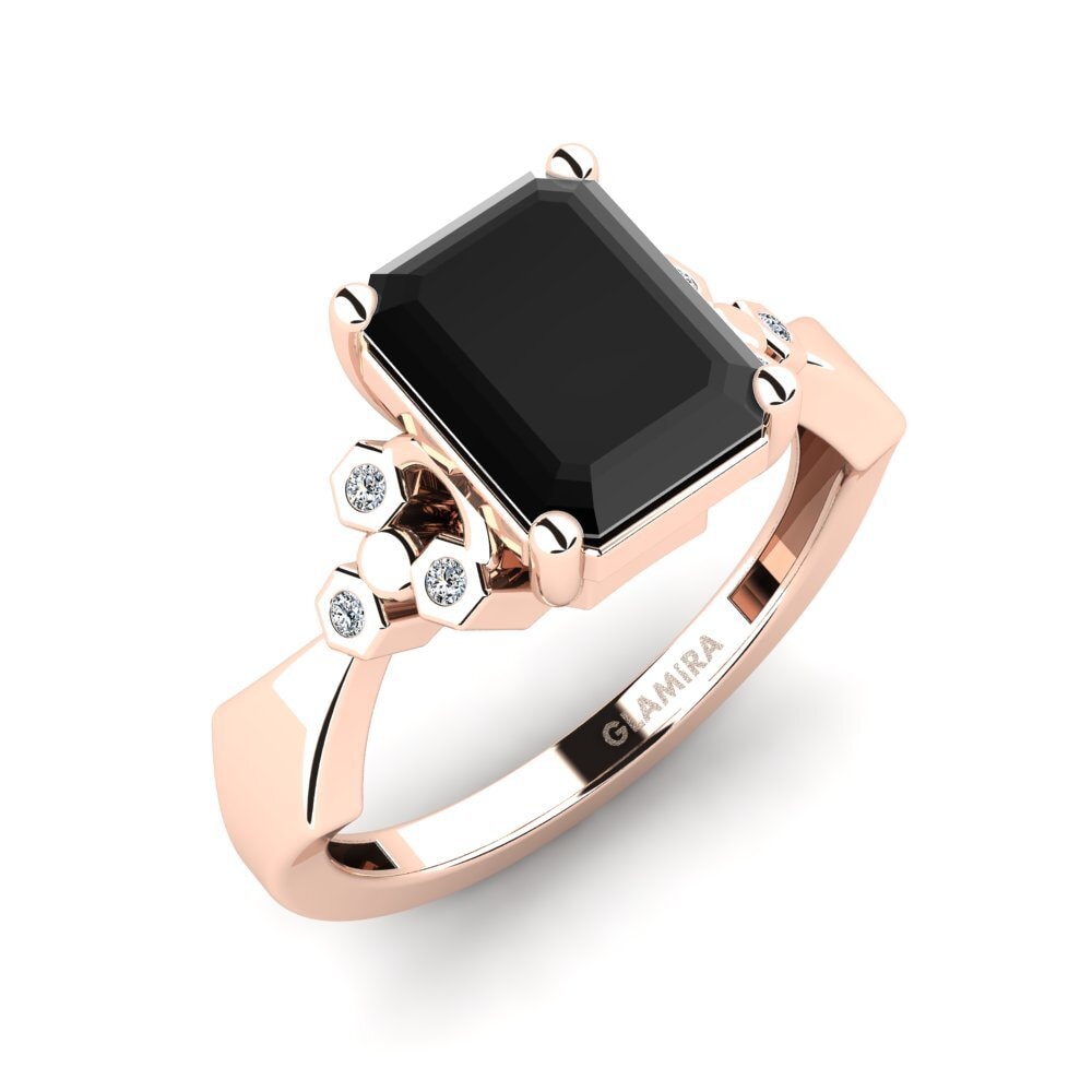 Schwarzer Saphir Verlobungsring Neties - Emerald