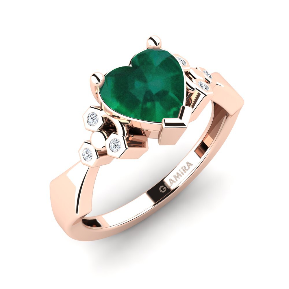 Émeraude Bague de fiançailles Neties - Heart