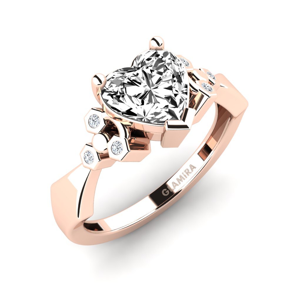 Moissanite Engagement Ring Neties - Heart