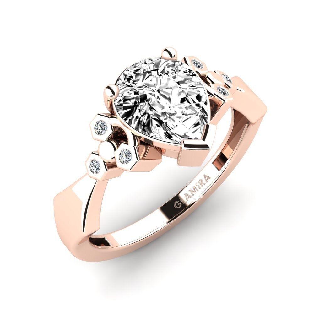 Moissanite Engagement Ring Neties - Pear