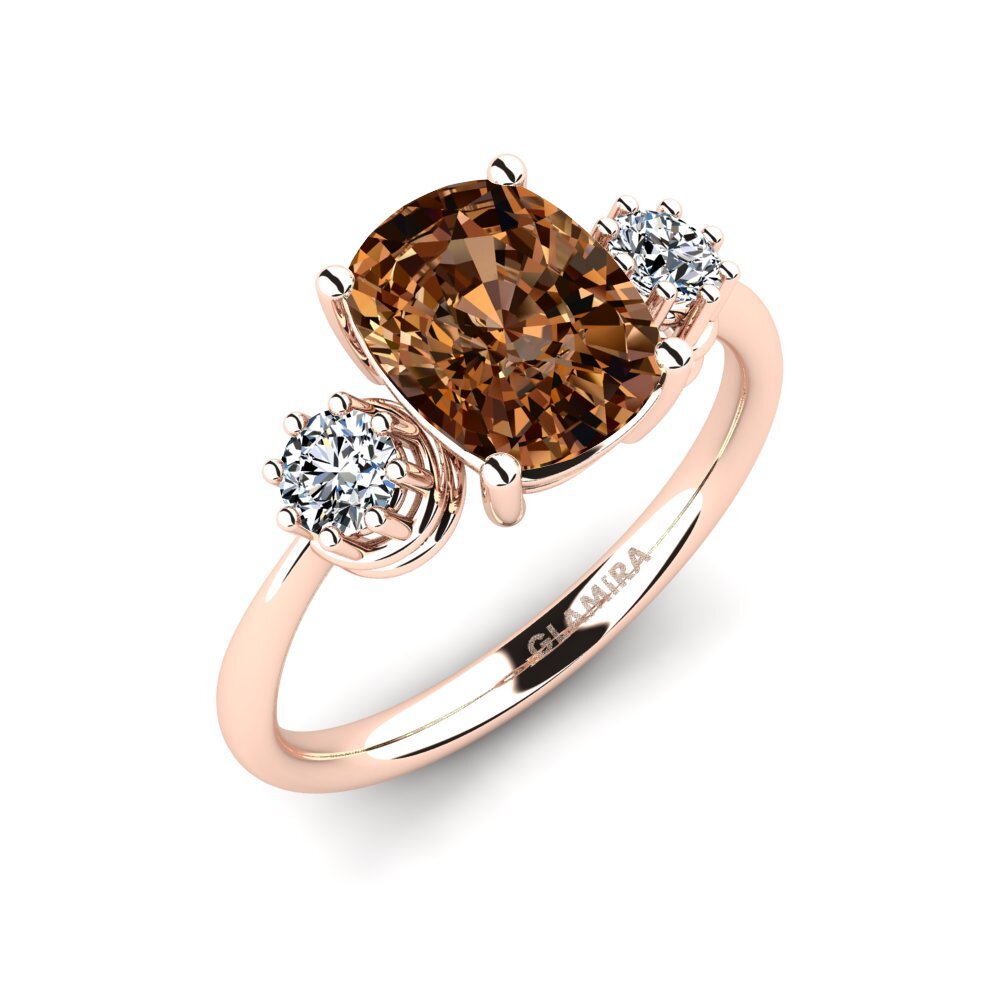 Diamante café Anillo de compromiso Nystat - Cushion