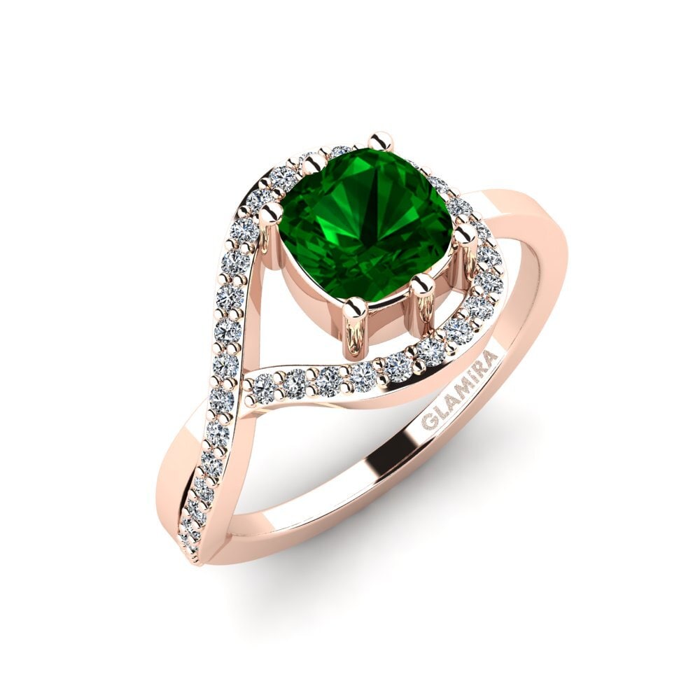 Cushion Green Zirconia Engagement Ring Peytonvf - Cushion
