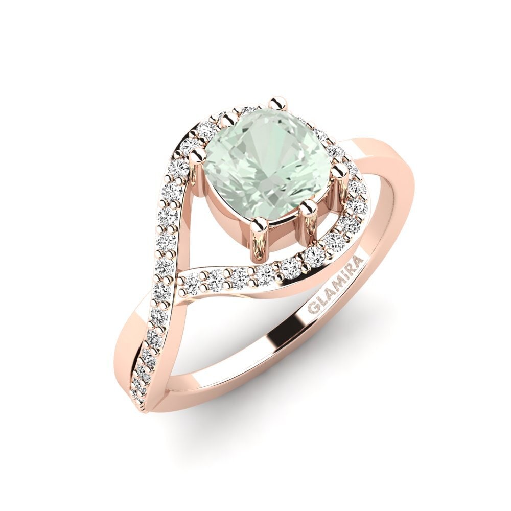 Green Amethyst Engagement Ring Peytonvf - Cushion