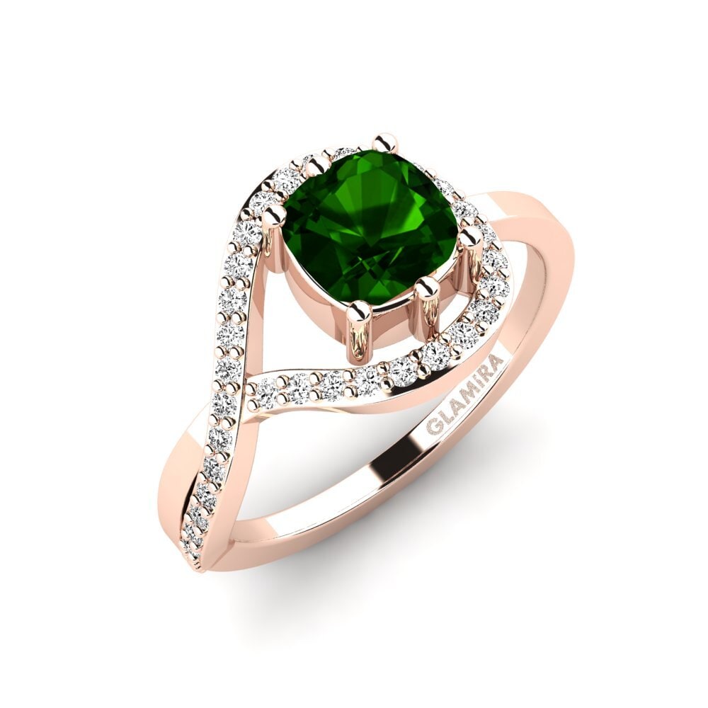 Cushion Green Tourmaline Engagement Ring Peytonvf - Cushion