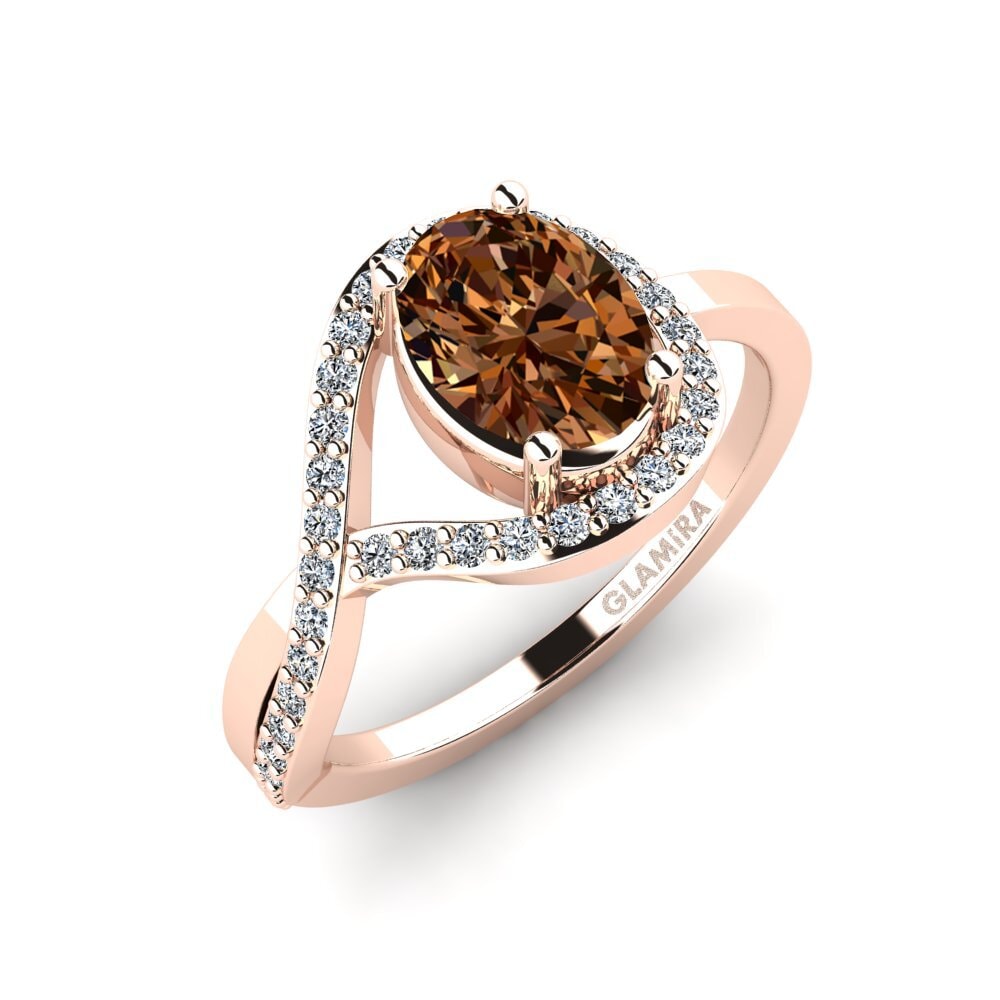 Oval Brown Diamond Engagement Ring Peytonvf - Oval