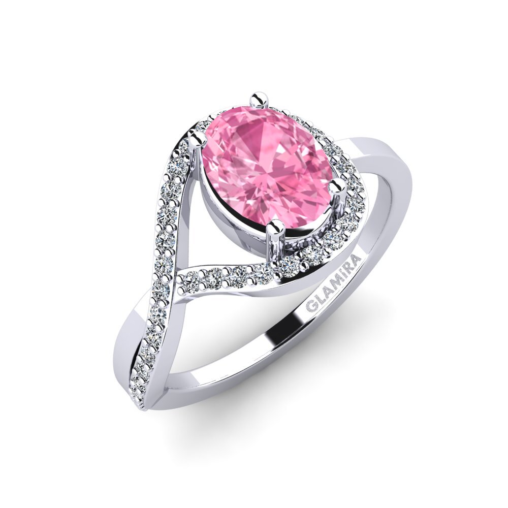 Bague En Argent Avec Zircon Rose - Certificat D'authenticité Inclus - Bijou Occasion