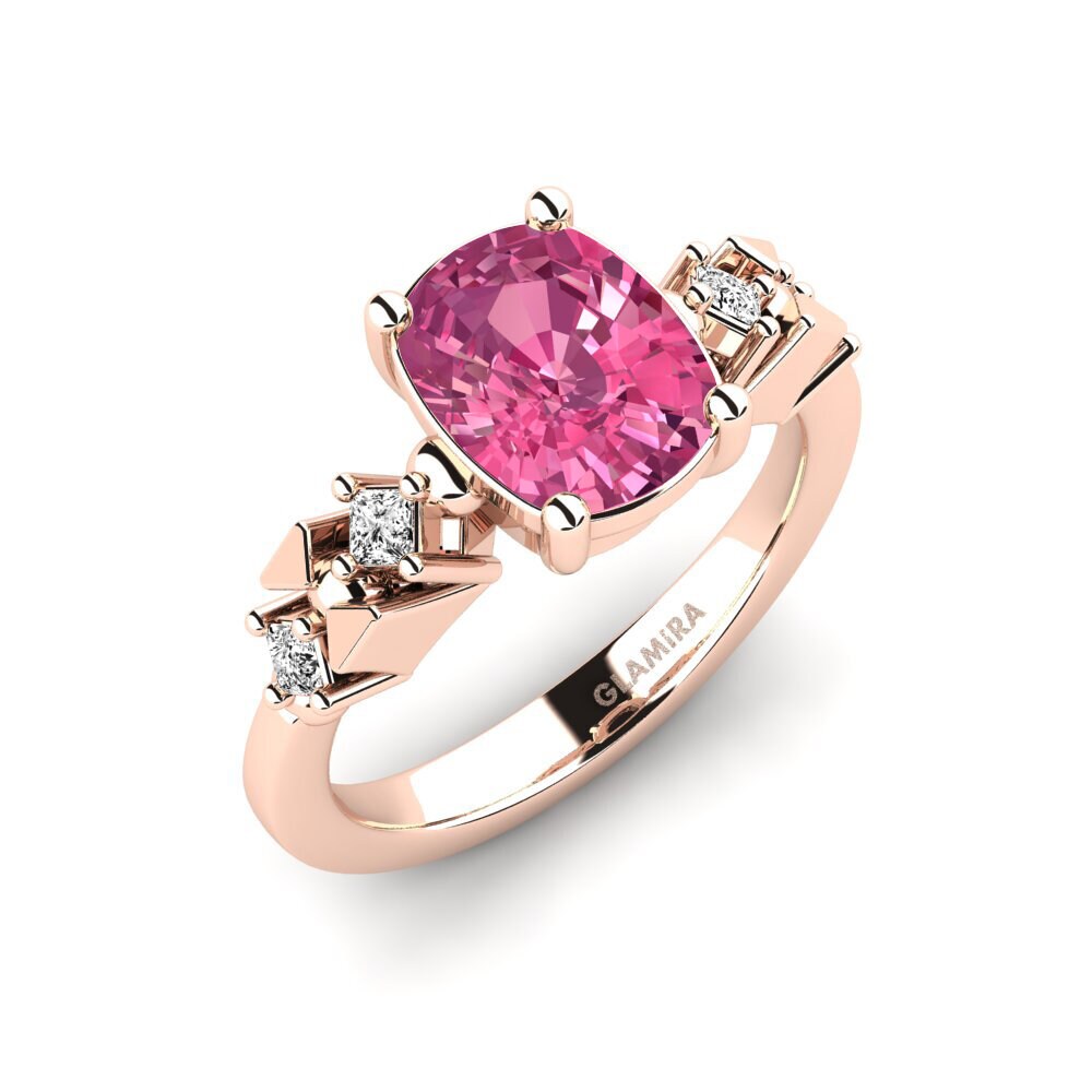 Cushion Pink Tourmaline Engagement Ring Sevipa - Cushion