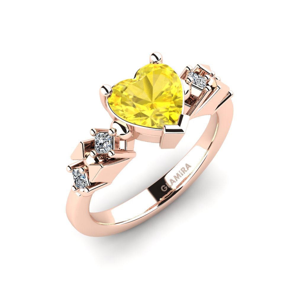 Yellow Sapphire Engagement Ring Sevipa - Heart