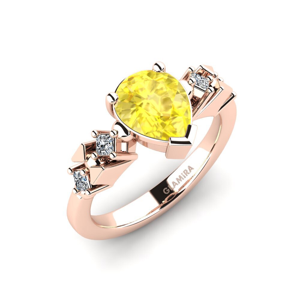 Yellow Sapphire Engagement Ring Sevipa - Pear