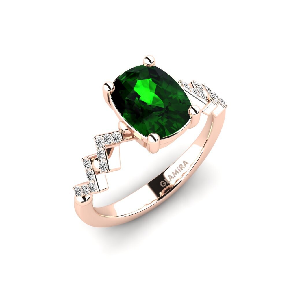 Cushion Green Tourmaline Engagement Ring Wollega - Cushion