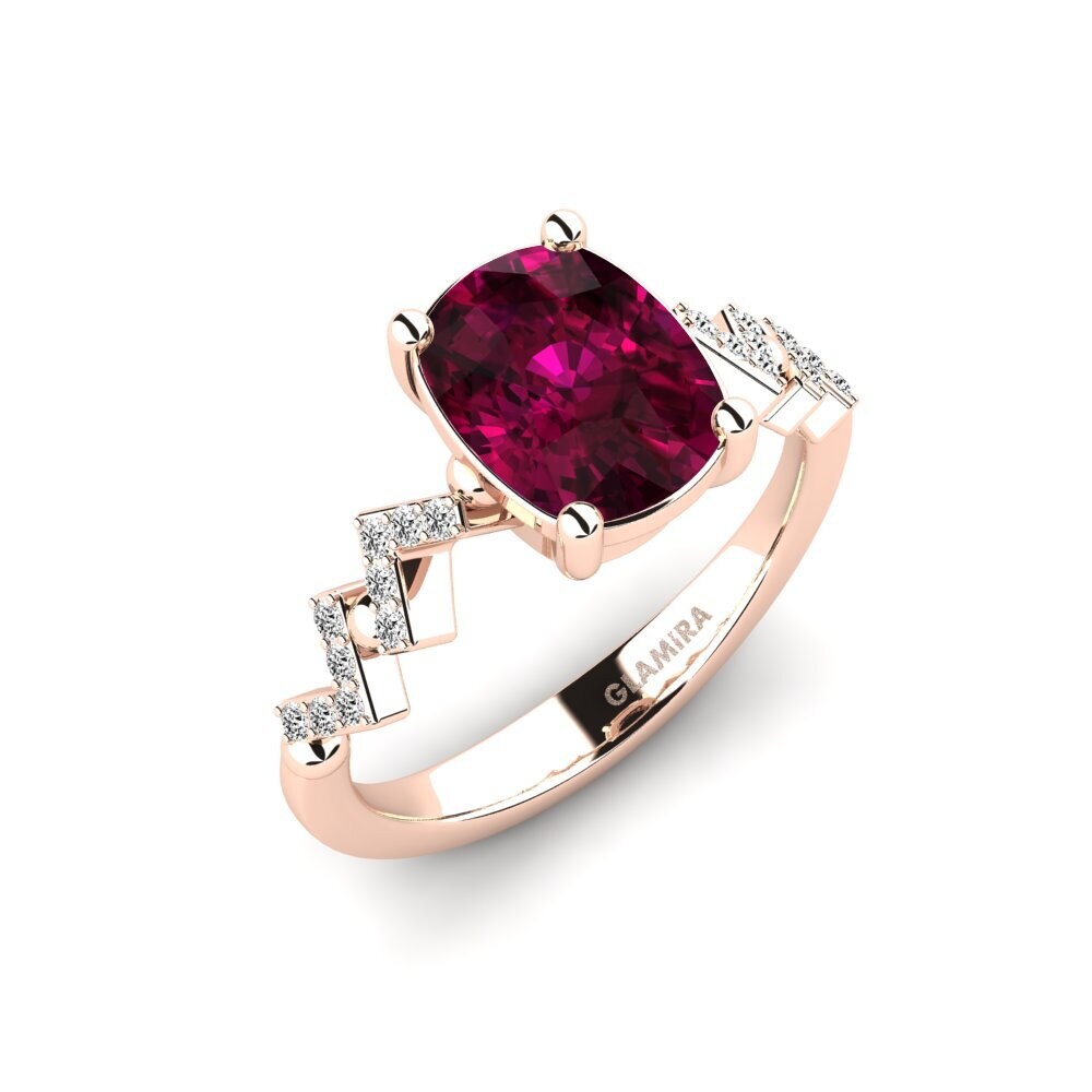 Cushion Rhodolite Garnet Engagement Ring Wollega - Cushion