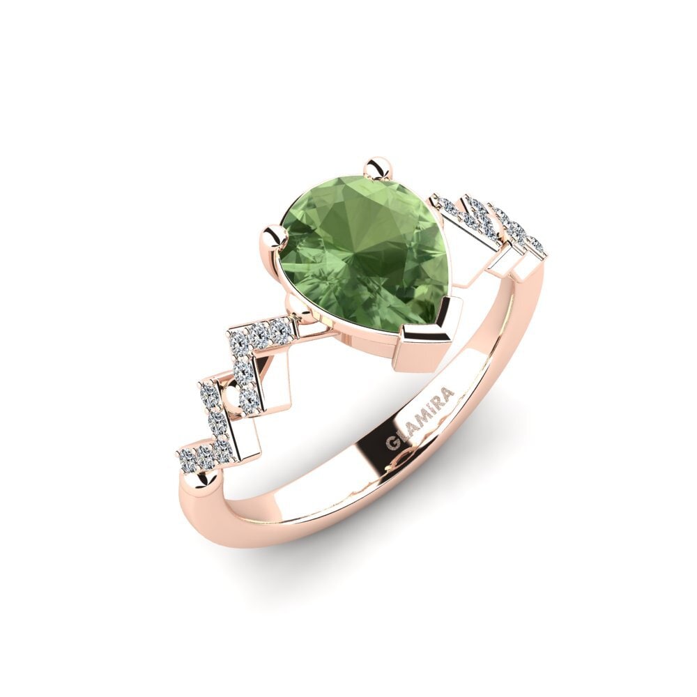Green Sapphire Engagement Ring Wollega - Pear