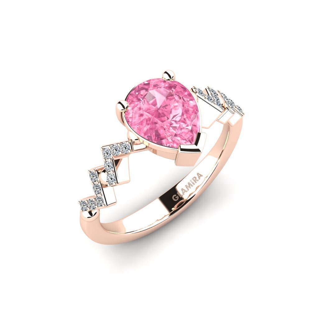 Pink Sapphire Engagement Ring Wollega - Pear