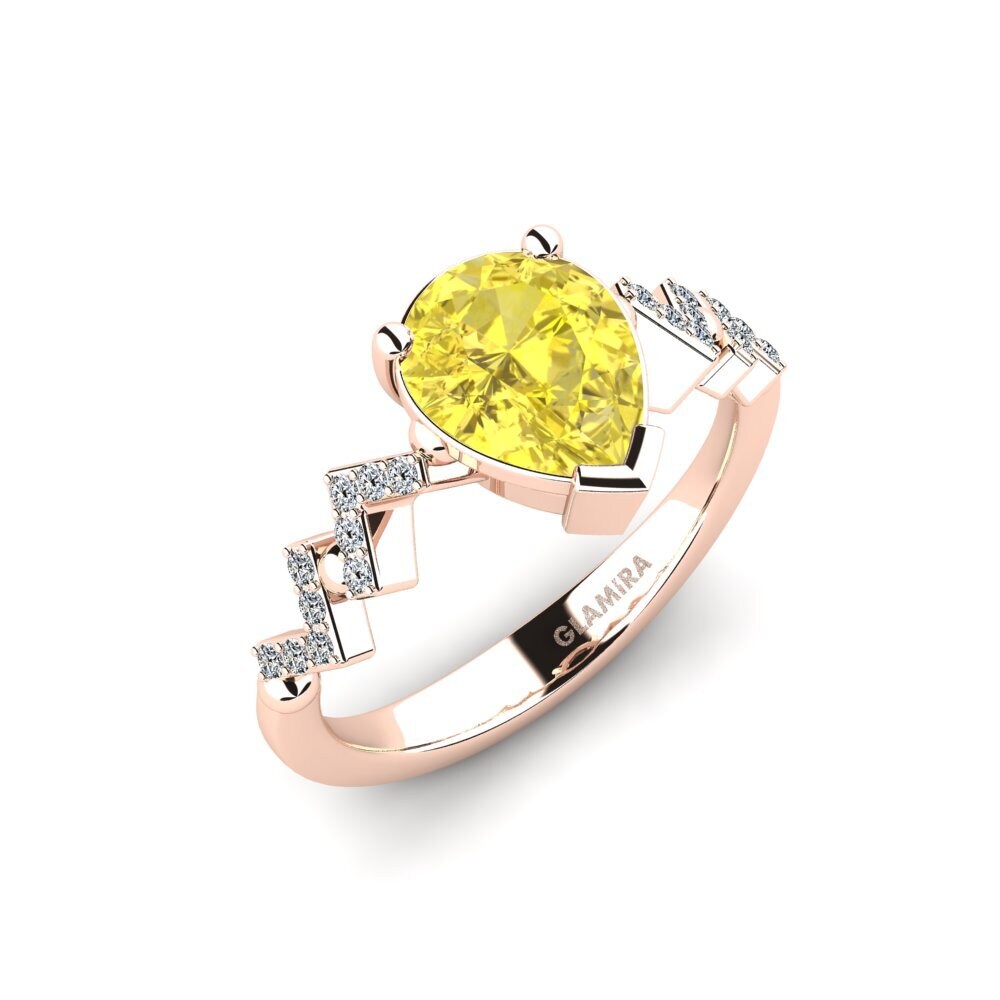 Yellow Sapphire Engagement Ring Wollega - Pear